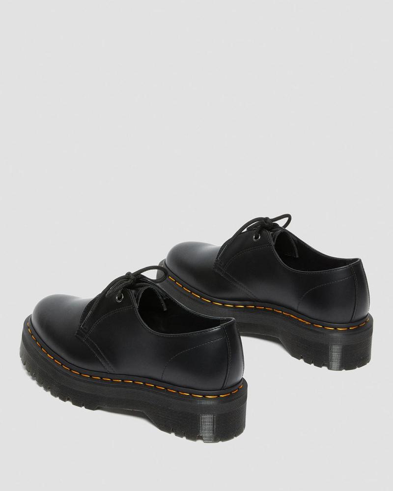 Dr Martens Jarrick Lo Smooth Leren Platform Schoenen Heren Zwart | NL 191RVD